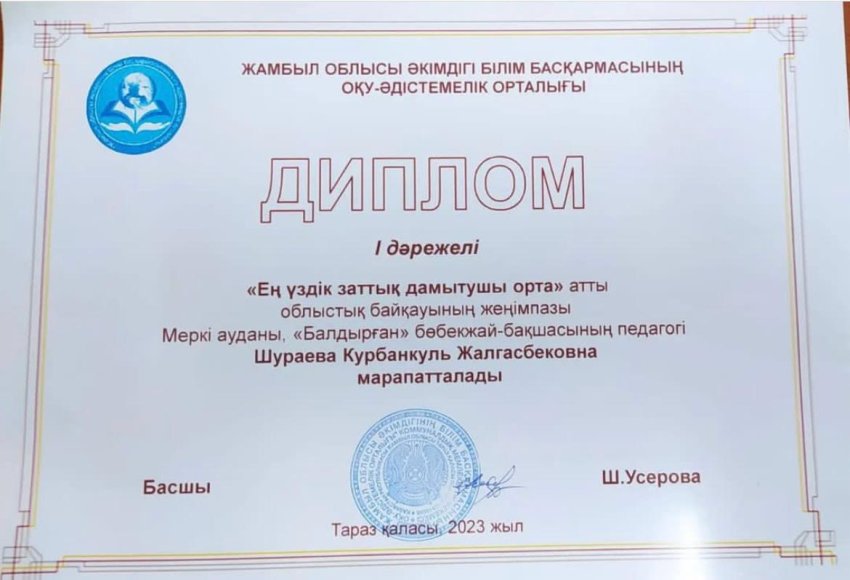 І - дәрежелі диплом