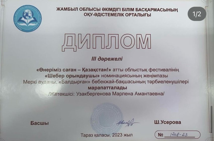Диплом ІІІ дәрежелі